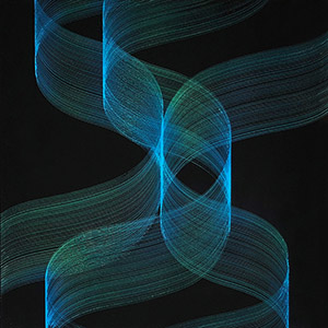 Transphere, 2019, Lack hinter Glas,30 x 30 cm