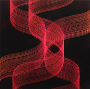 Transphere, 2019, Lack hinter Glas,30 x 30 cm