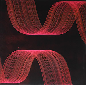Transphere, 2019, Lack hinter Glas,30 x 30 cm